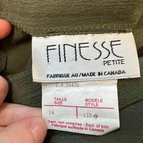 Vintage Midi Skirt Button Up High Rise Long Slit Belted Green Preppy Academia - Picture 4 of 7